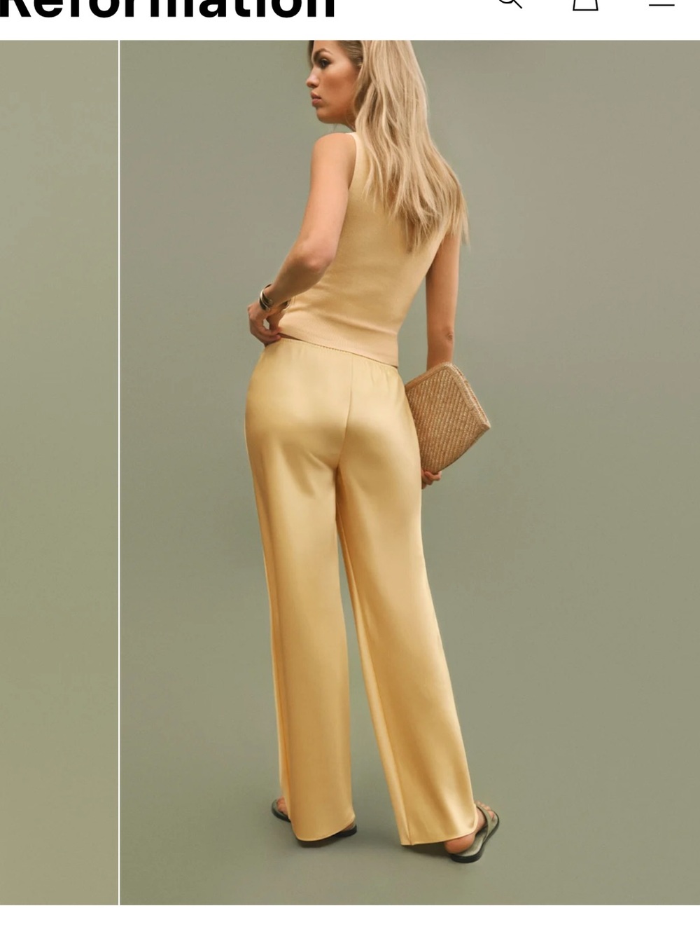 Gale Satin Mid Rise Pant - Size XS (NEW)